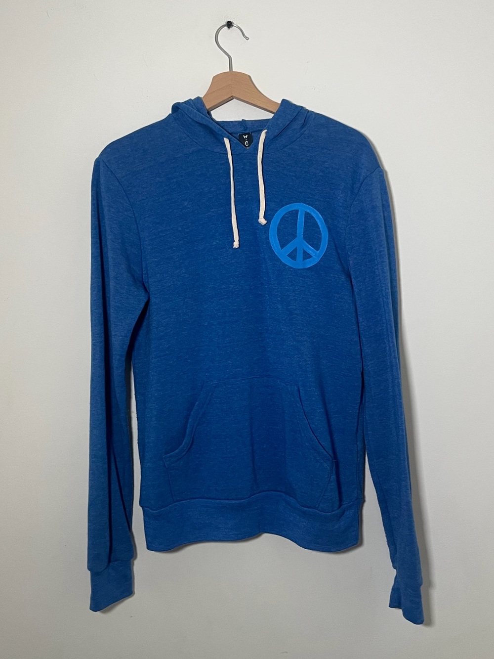 WREN + GLORY Blue Peace Graphic Hooded Pullover